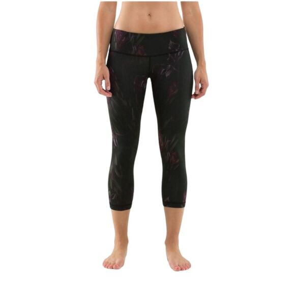 Lululemon Wunder Under Crop Midnight Iris Multi / Black Size 4 - Picture 1 of 6